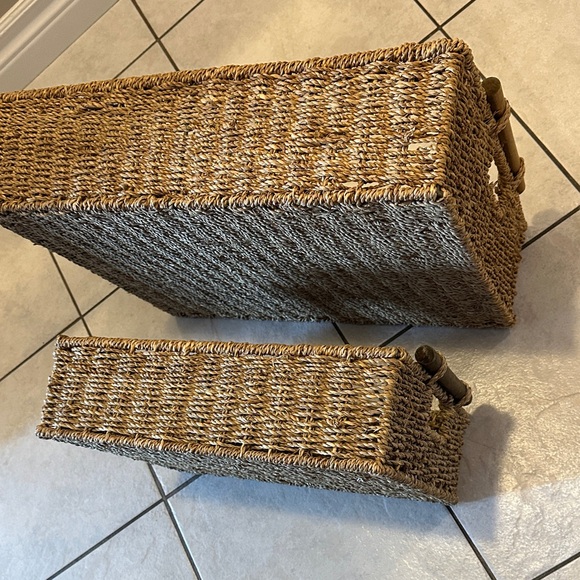 Wicker Rectangular Storage Baskets - Brown - Picture 2 of 8